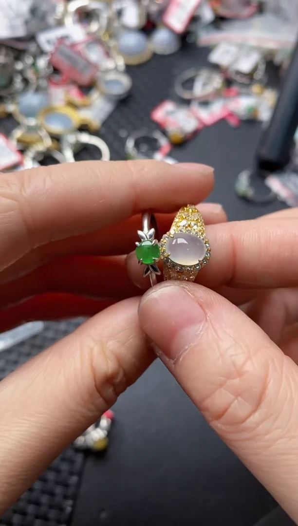 银S925镶嵌戒指翡翠121212