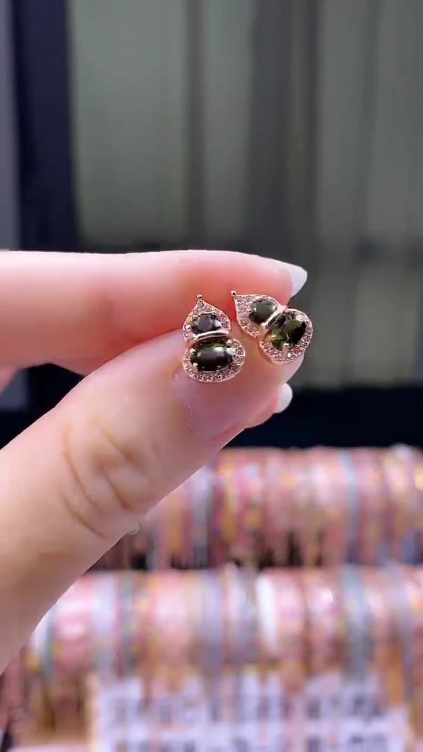 耳钉银S925镶嵌碧玺534354354354354354