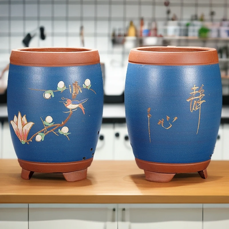 宜兴紫砂花盆君子兰专用盆兰花花盆 陶瓷室内特大号盆景花卉盆栽