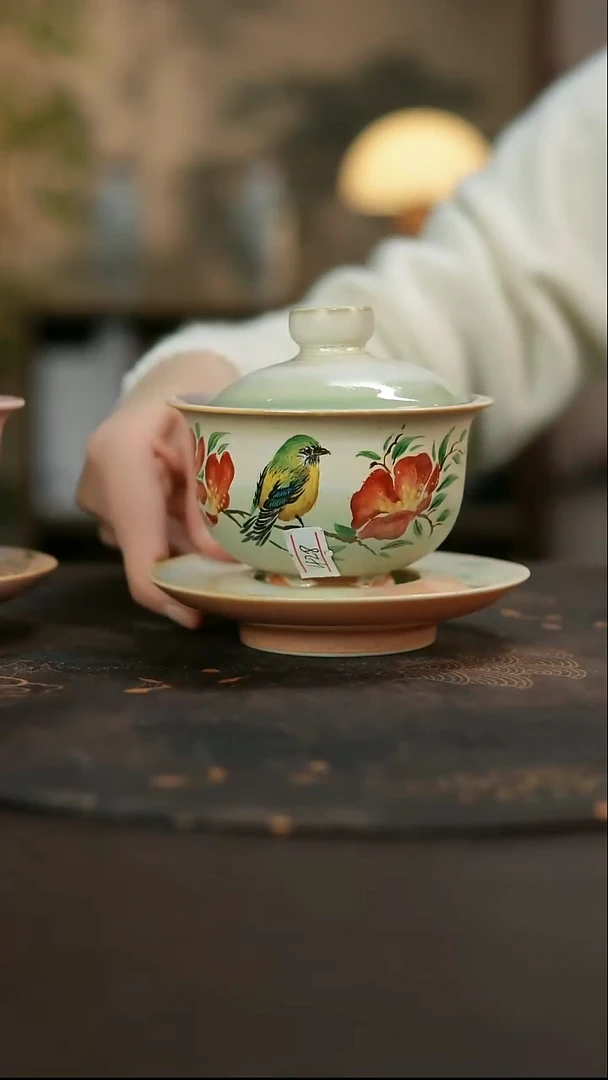 景德镇陶瓷杯碗柴烧多人