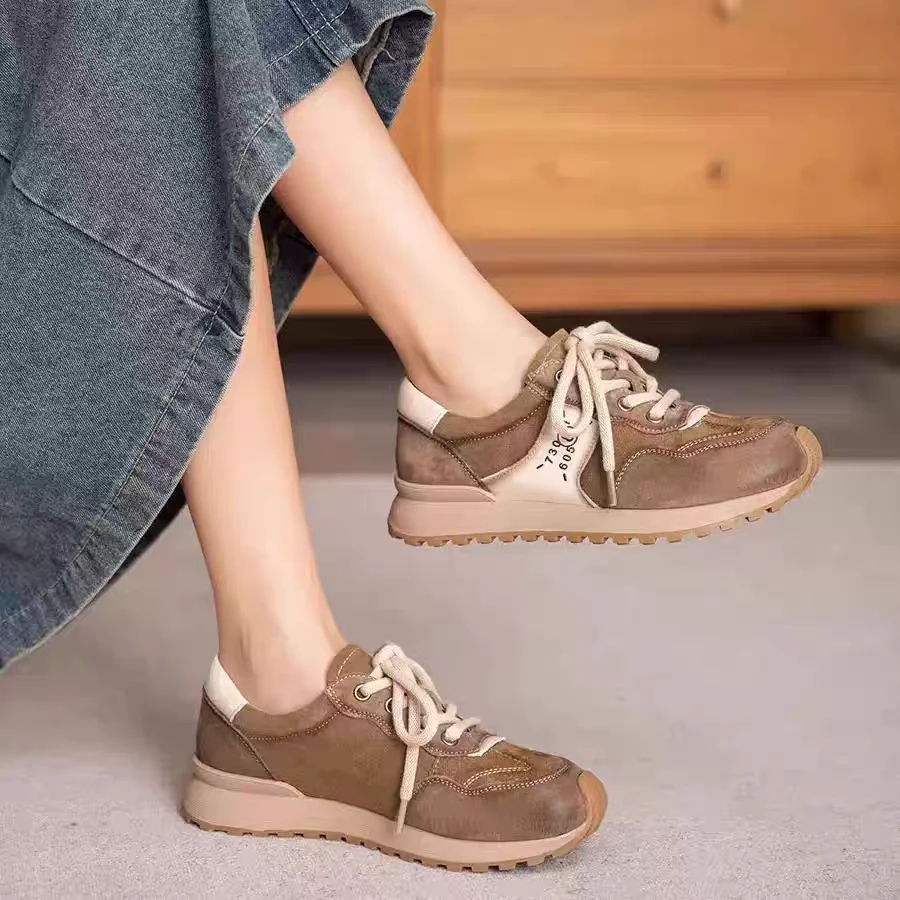 729013头层牛皮复古手工百搭阿甘鞋