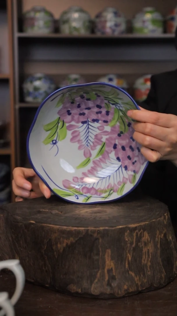 【闪购商品】椿野7寸花口盘（紫藤）C013