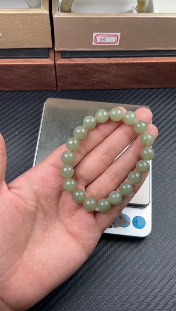 未镶嵌手串和田玉且末近矿微色差卡10HM