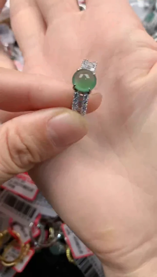 银S925镶嵌戒指翡翠111   1