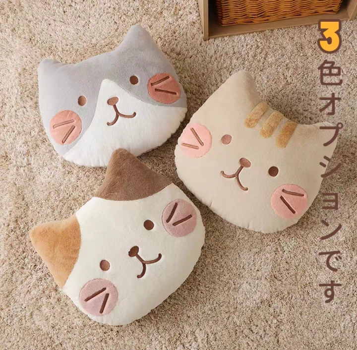 ZB【猫咪蓬软抱枕】猫头靠垫居家枕沙发床头靠垫毛绒玩具
