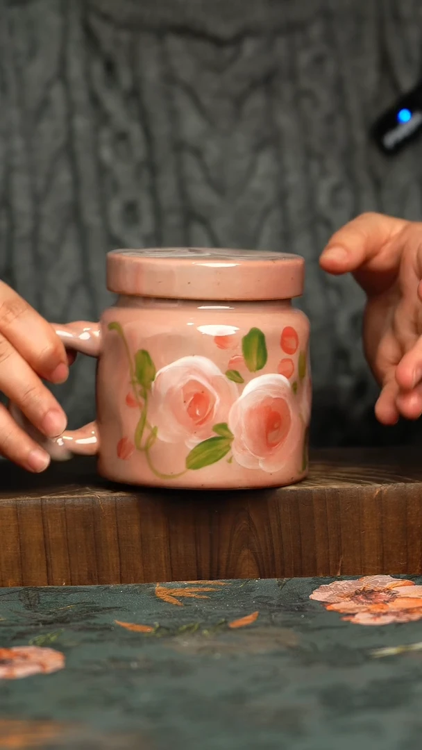 杯釉下彩手工手绘同款陶器