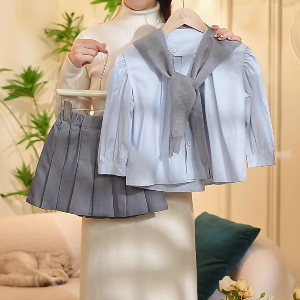 女童2025春季时尚韩版运动休闲套装裙