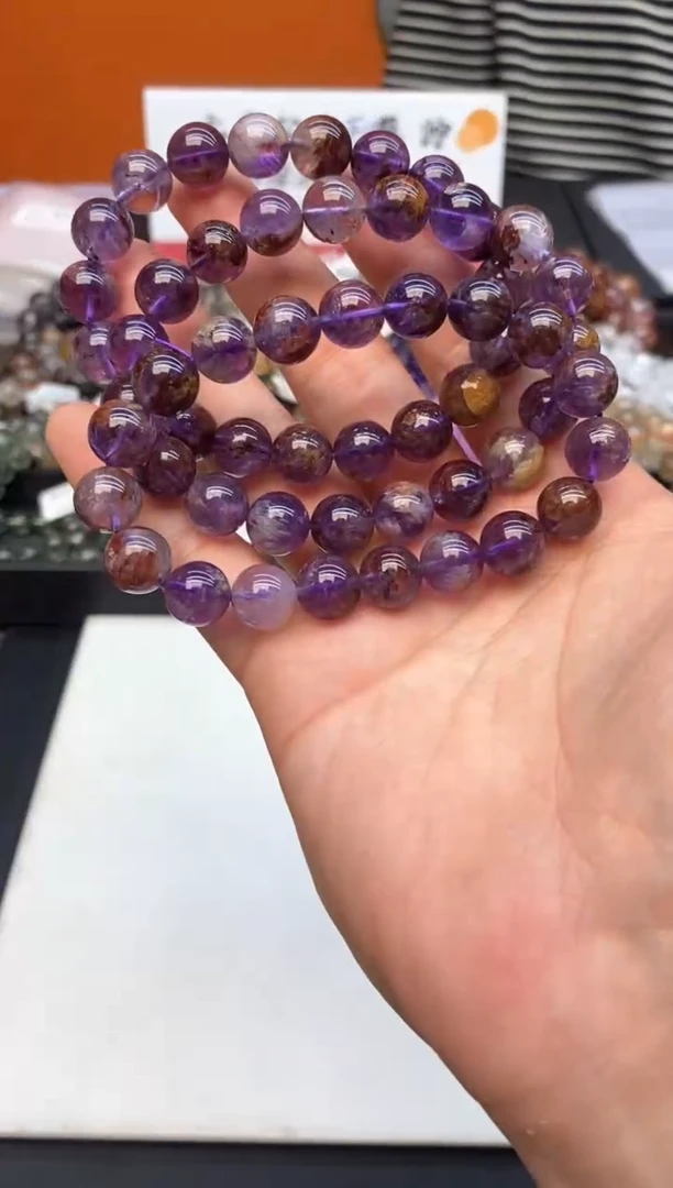 水晶手串未镶嵌16紫幽灵10mm  多样性发其一