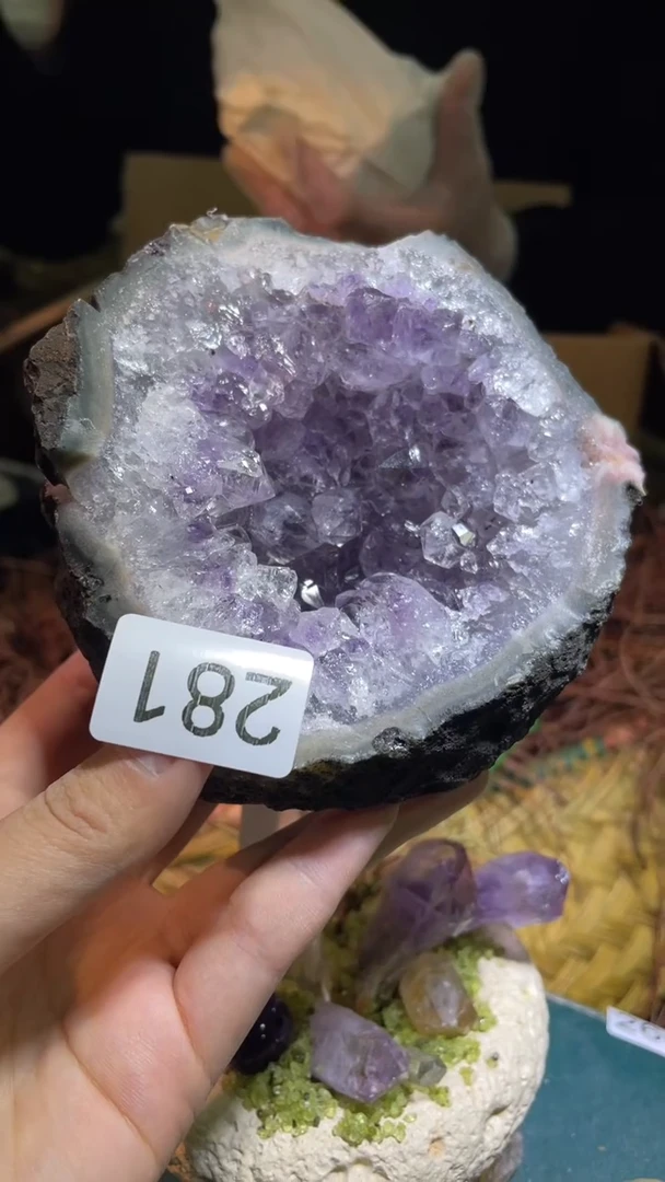 未镶嵌珠宝半成品水晶紫晶片-281