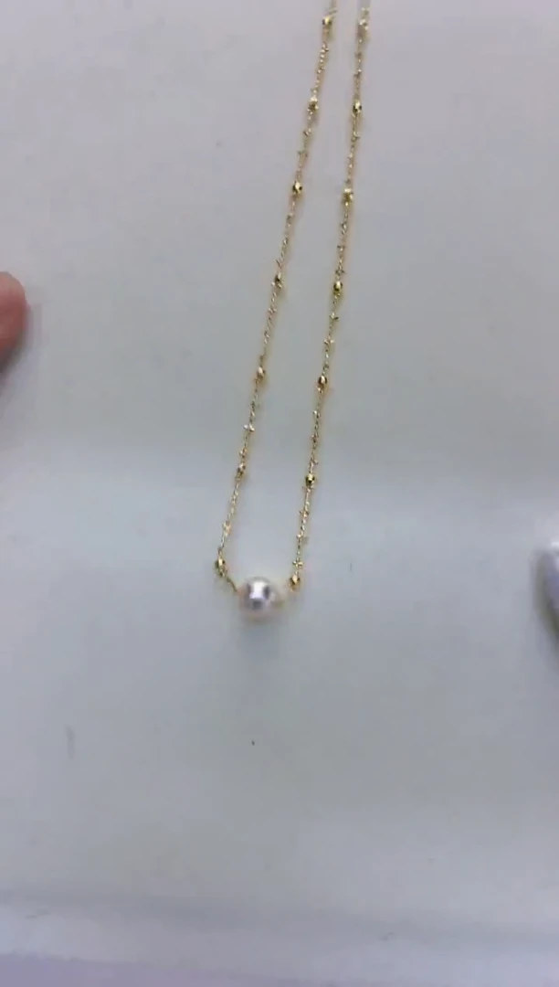 银S925镶嵌海水珍珠饰品单珠蕾丝套链