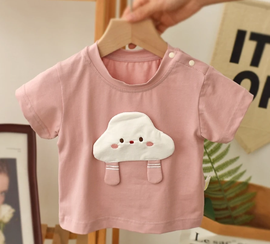 女小童韩版粉色云朵T