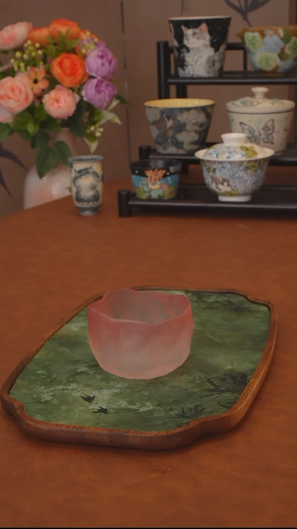 福利品 粉色琉璃杯