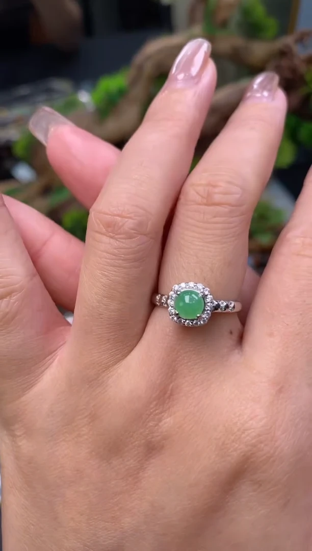 颈饰银S925镶嵌翡翠净货15938