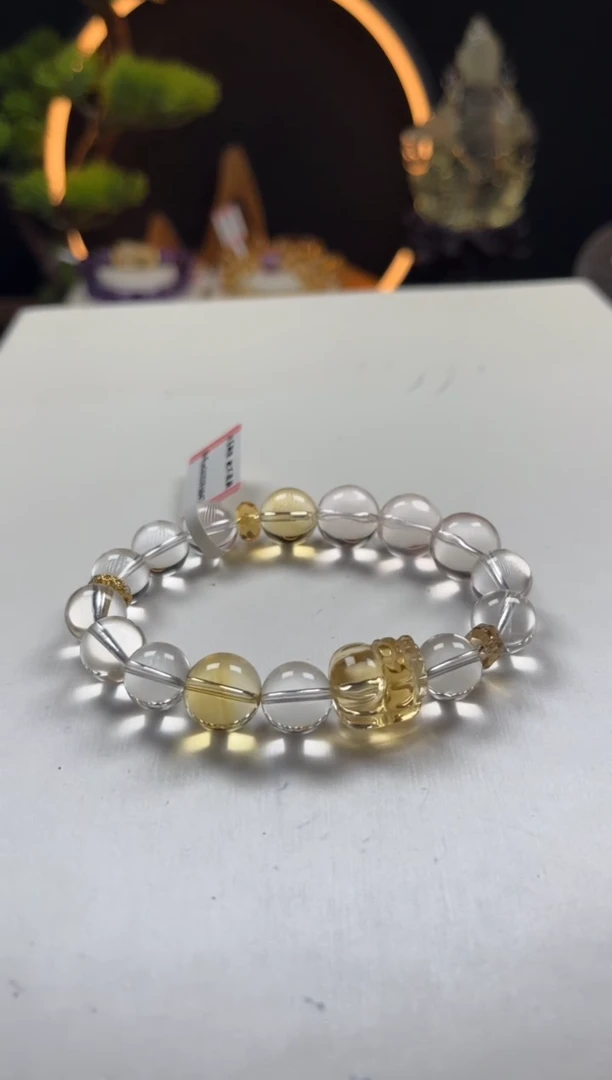 未镶嵌手链水晶奶**咪天然白水晶设计手串