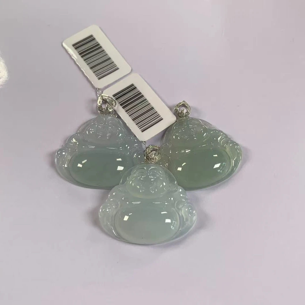 天然缅甸翡翠A货18K金镶嵌佛公多样性发货，发一件235、104