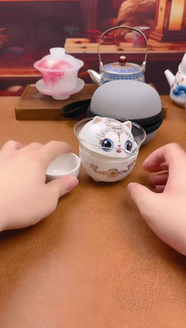 陶瓷茶具摆件旅行套组