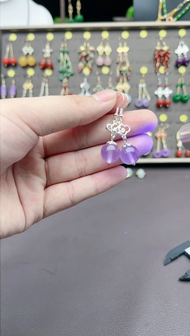 【闪购商品】玛瑙/玉髓耳钉银S925镶嵌514000