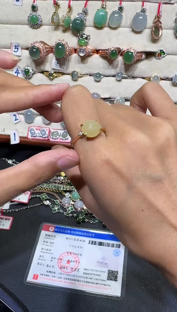 翡翠戒指银S925镶嵌戒指139