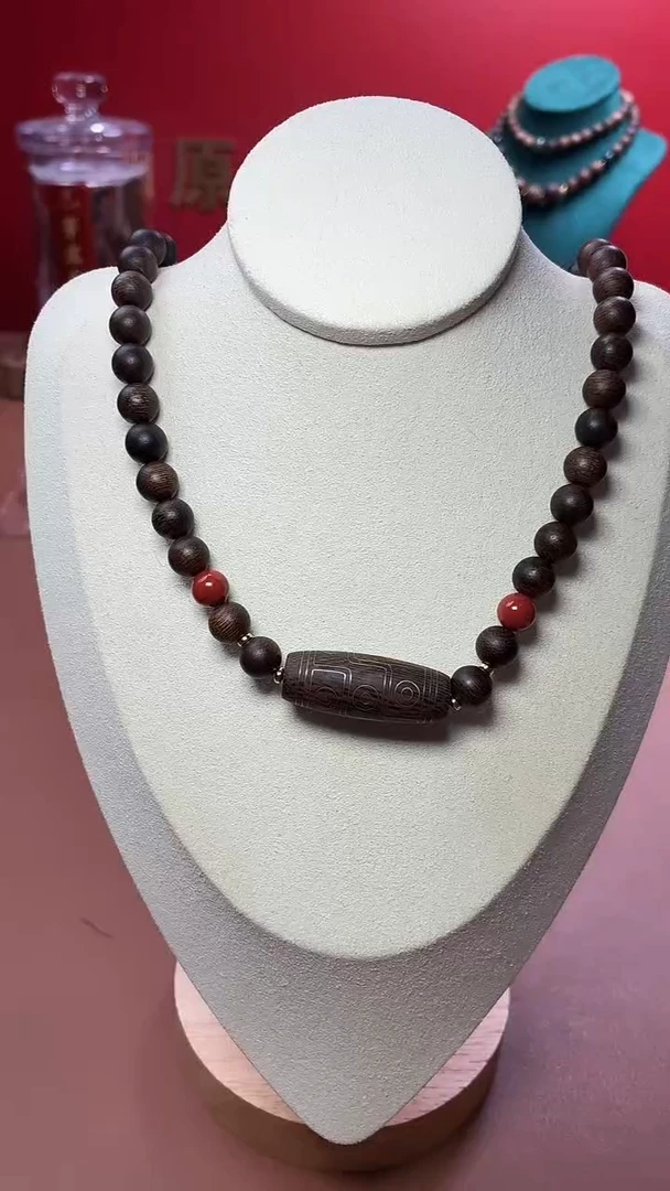 沉香手串沉水越南芽庄白棋古董瘤疤08三圈