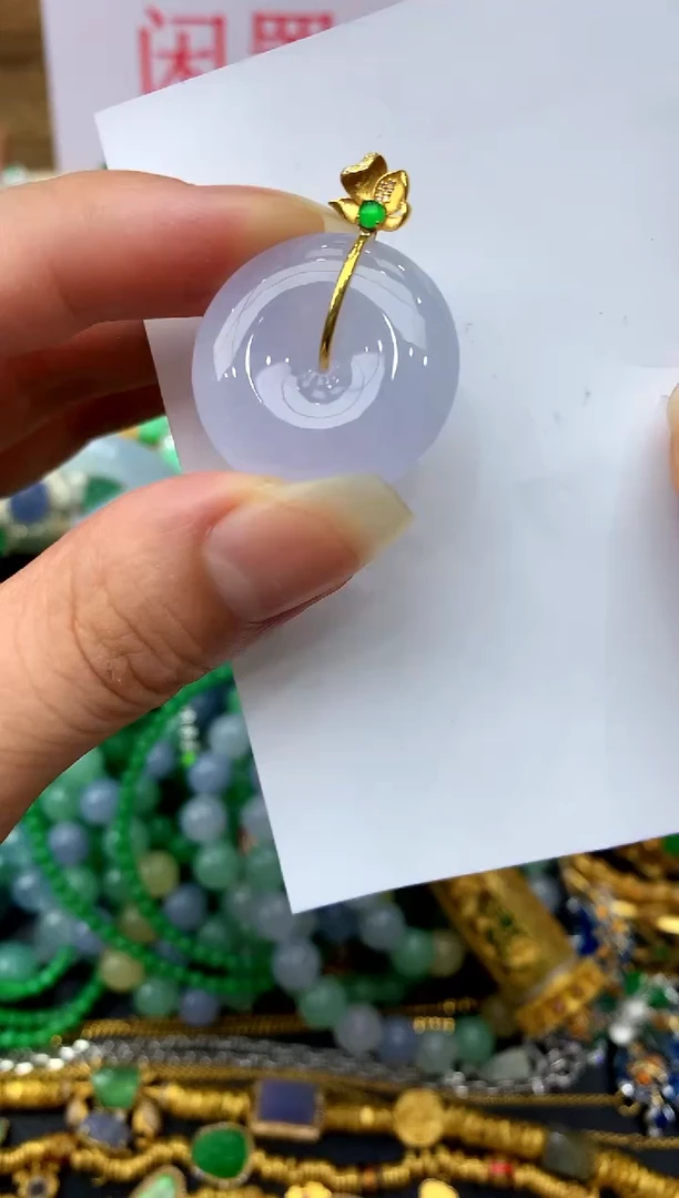 翡翠18K金镶嵌颈饰247-中国好珍宝