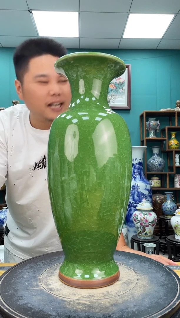 摆件祖母绿陶瓷摆件