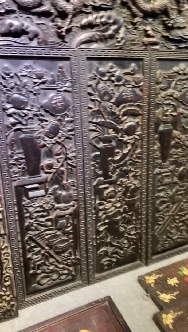 木紫檀拆件雕刻板以直播间实物为准微瑕老物件