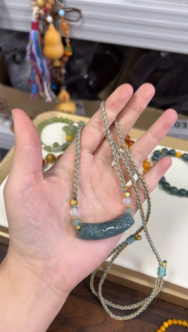 玛瑙/玉髓手链未镶嵌天然翡翠玉衡吊坠项链[0566]