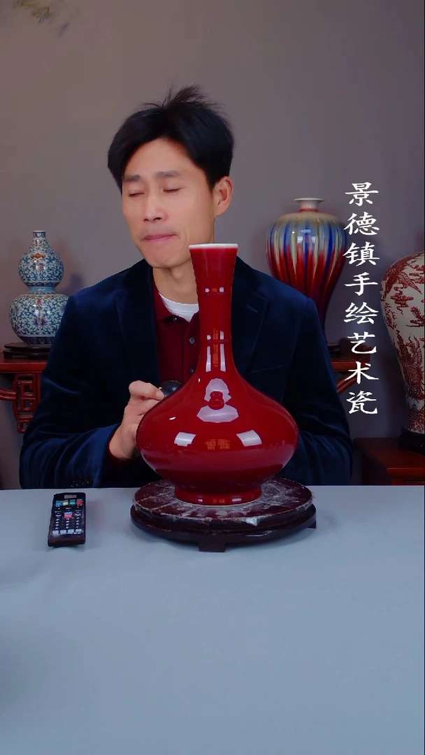 摆件陶景德镇手工手绘陶瓷摆件55