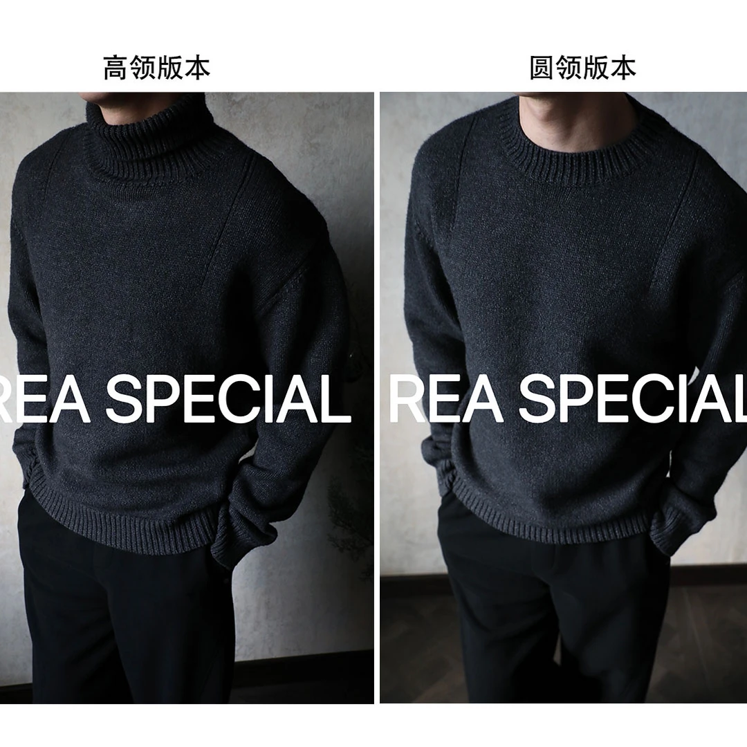 Rea special “拉达”秋冬长袖三角标羊毛男士高领/圆领毛衣SW30166