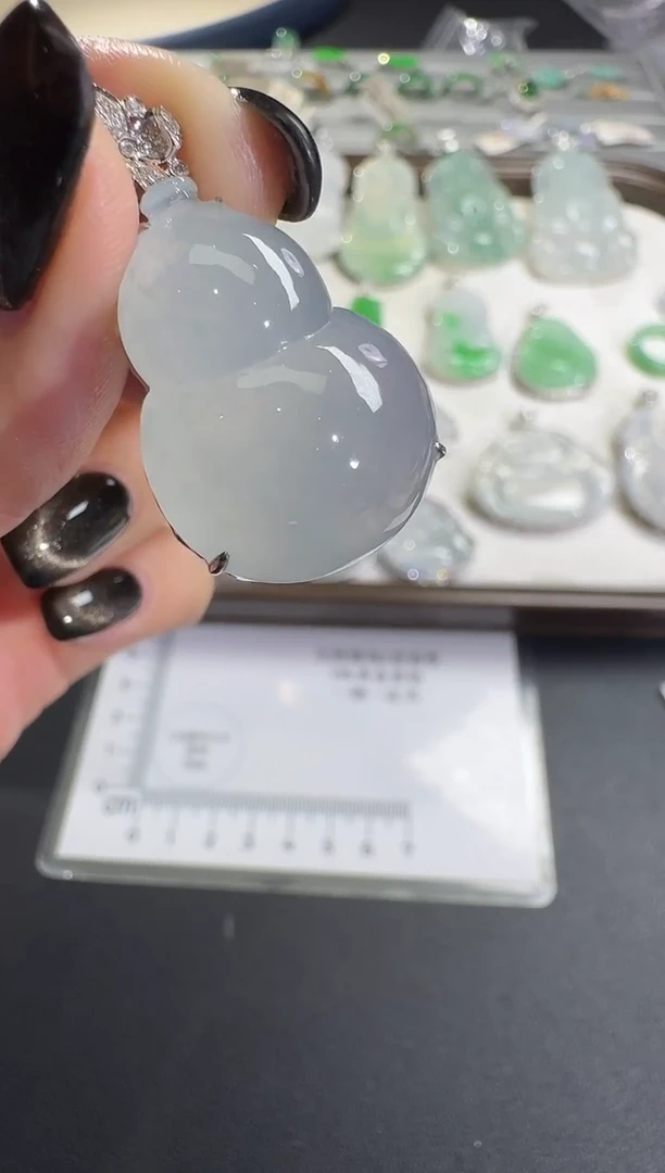 吊坠(不含链)18K金镶嵌翡翠【源头工厂】钻石镶嵌