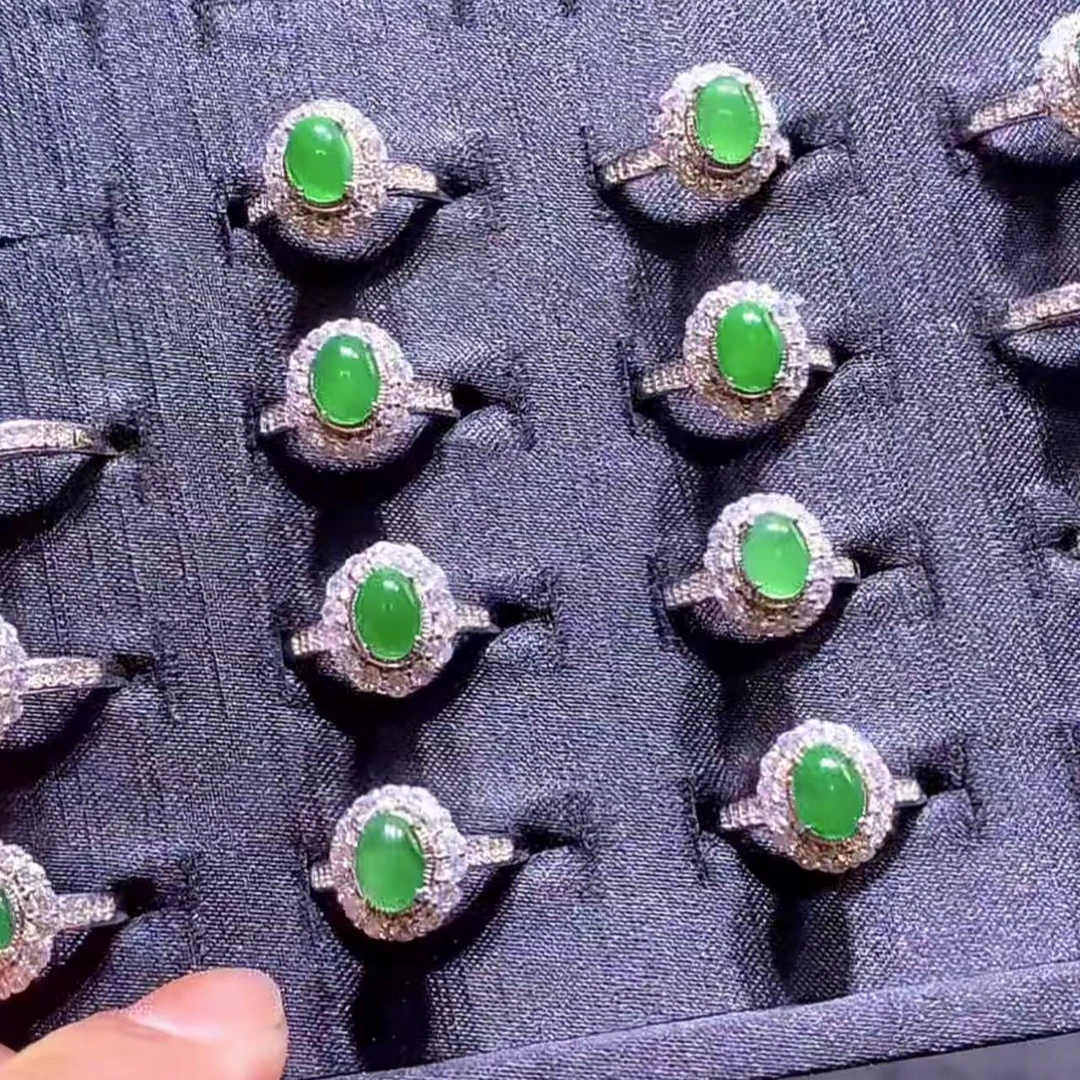 关漂亮【逍遥严选】天然A货翡翠蛋面戒指*YYZB/02/多样性发/1件