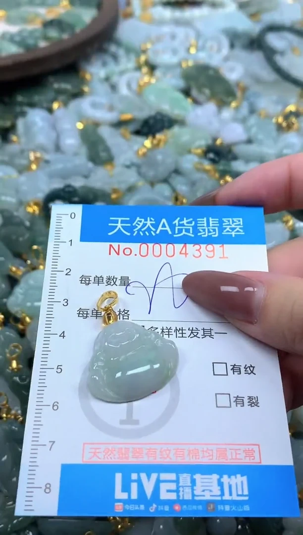 颈饰未镶嵌翡翠净货挂件-4391