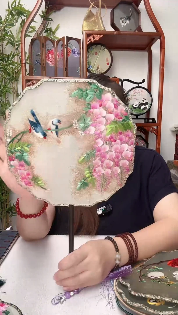 刺绣团扇-双面绣花
