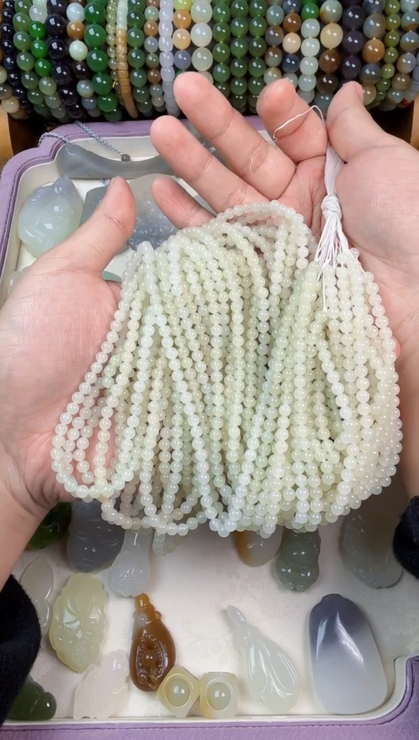 项链未镶嵌和田玉4mm项链多样性发其一