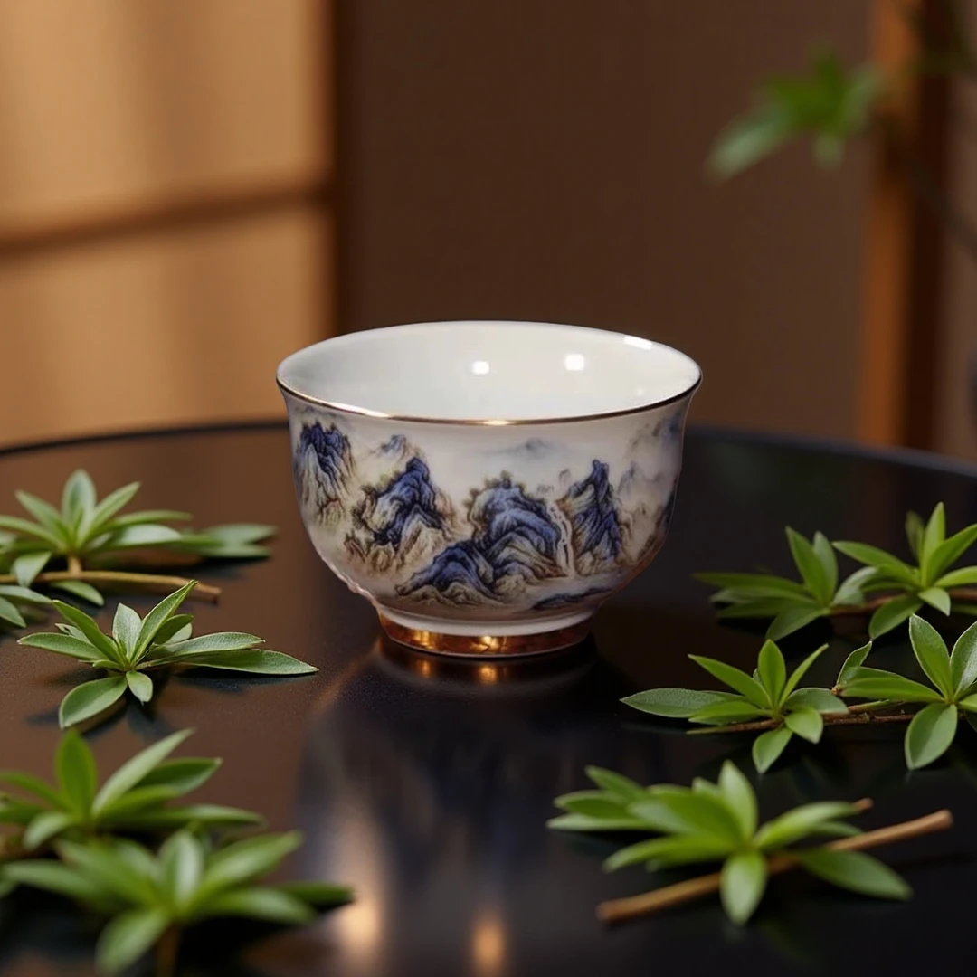 茶杯主人杯高档个人专用单杯千里江山男士高端女士品茗杯景德镇