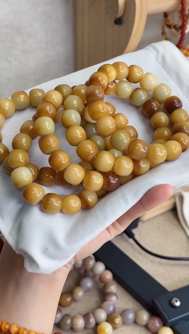 菩提根/象牙果手串w99蜜茶·玉化桶珠12*13mm