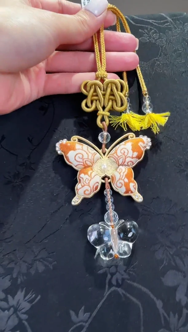 未镶嵌车挂水晶水晶蝴蝶挂件