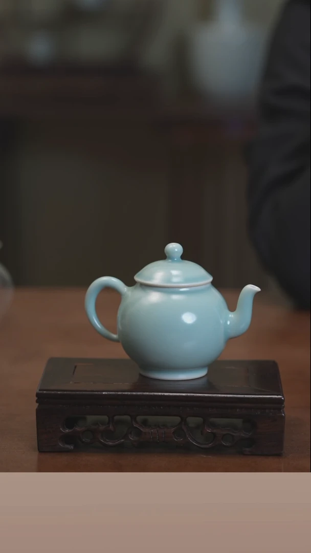 【闪购商品】清凉寺原产地仿古釉手工汝瓷宫灯壶