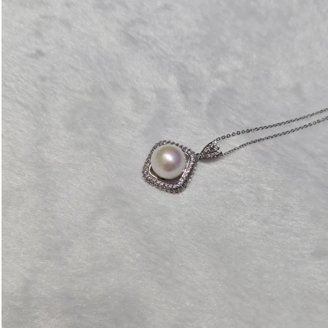 【暹罗珠宝】天然极光特选白色龙珠‘暹罗白雪’珍珠吊坠 180010