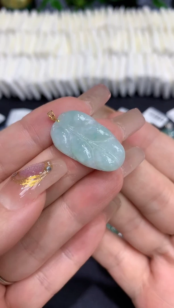 翡翠18K金镶嵌吊坠(不含链)11111