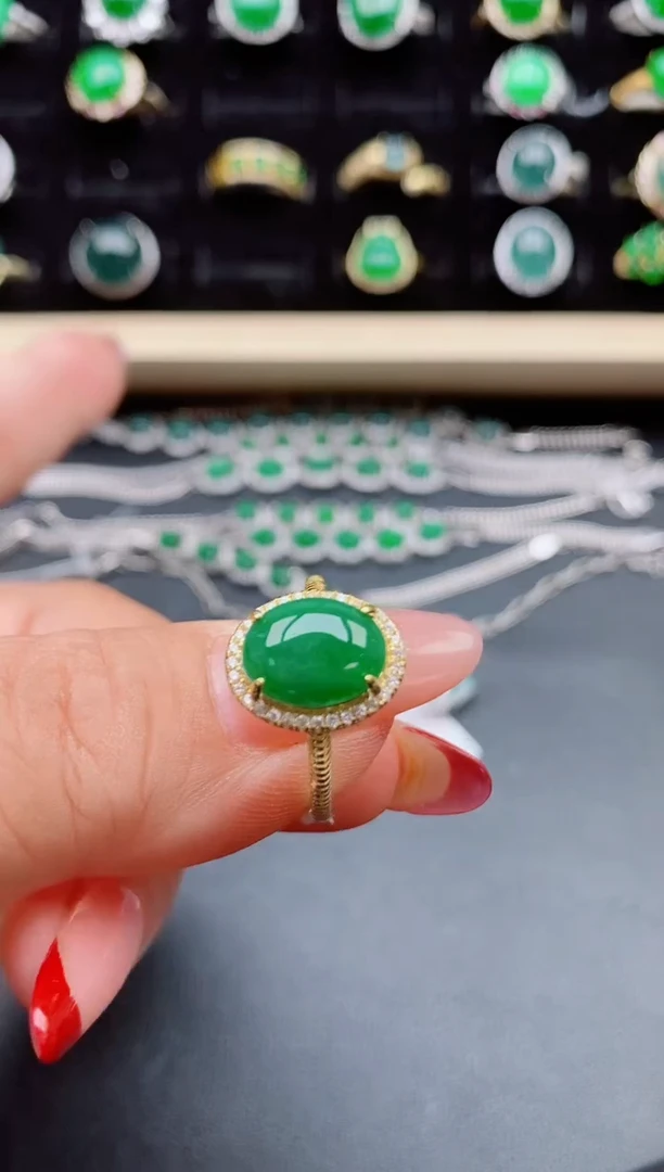 【闪购商品】翡翠戒指银S925镶嵌5080550