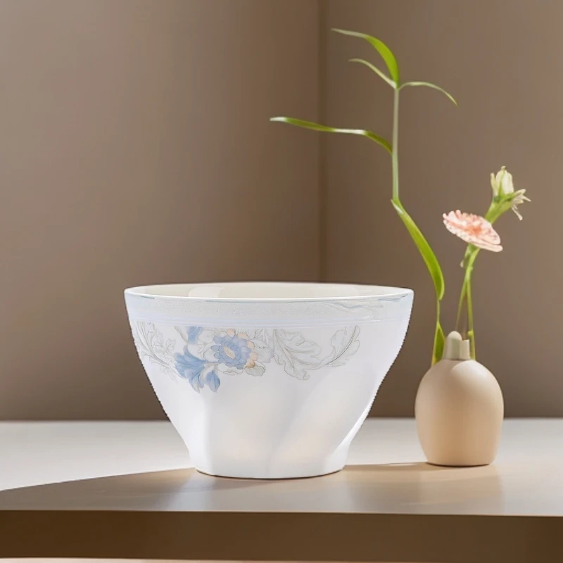 罗曼园4.5英寸米饭碗10个装轻奢家用中式简约手绘吃饭小碗