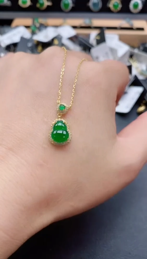 套链银S925镶嵌翡翠1