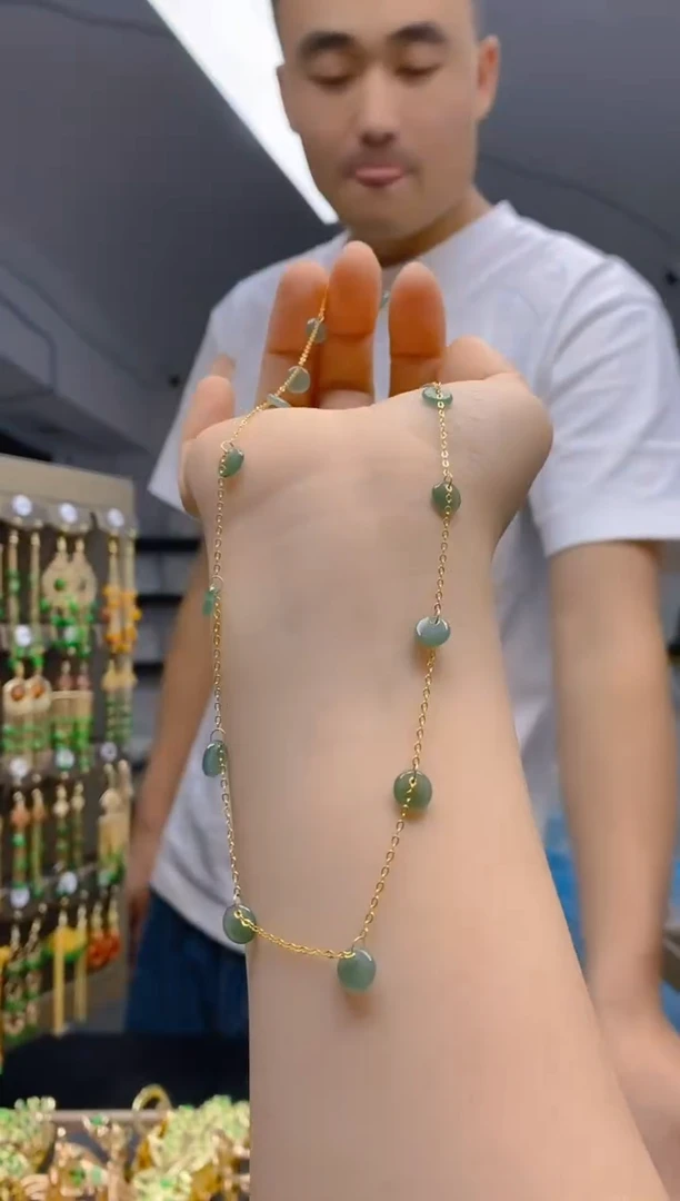 【闪购商品】翡翠耳饰合金0136翡翠锁骨链