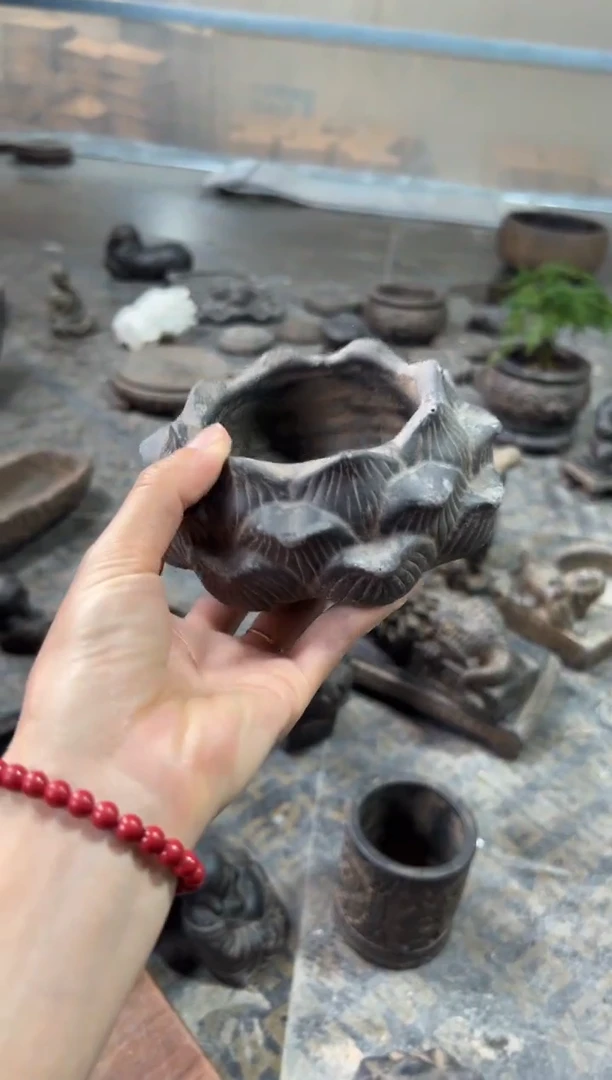 陶土【火山泥】莲蓬空心盆