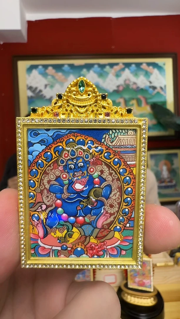 吊坠黑C-热贡纯手绘