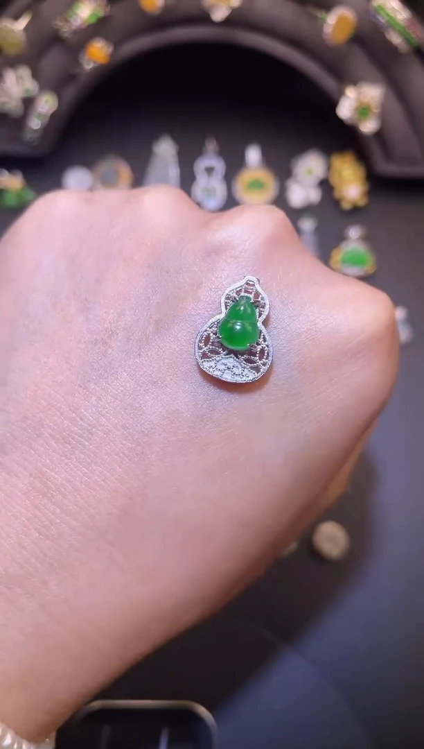 吊坠(不含链)银S925镶嵌翡翠1
