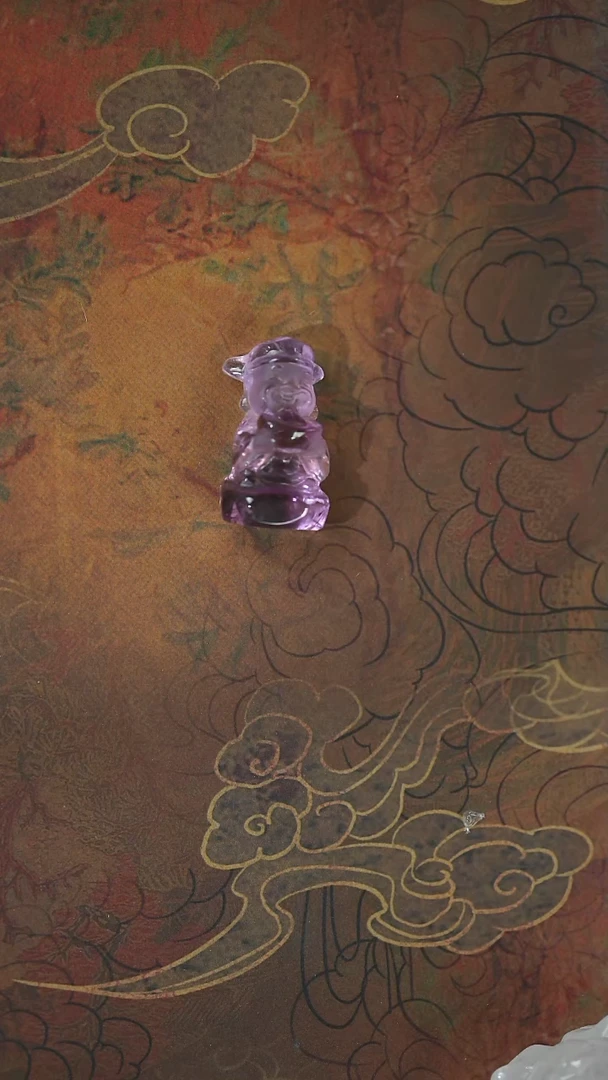 【闪购商品】水晶摆件未镶嵌紫水晶财神