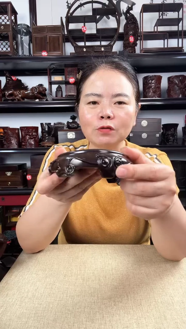 木羊头底座老李红木工艺品