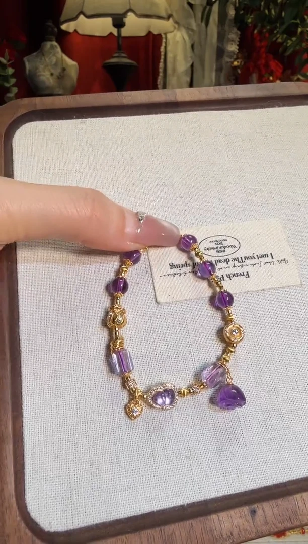 【闪购商品】水晶手链银S925镶嵌紫水晶葫芦